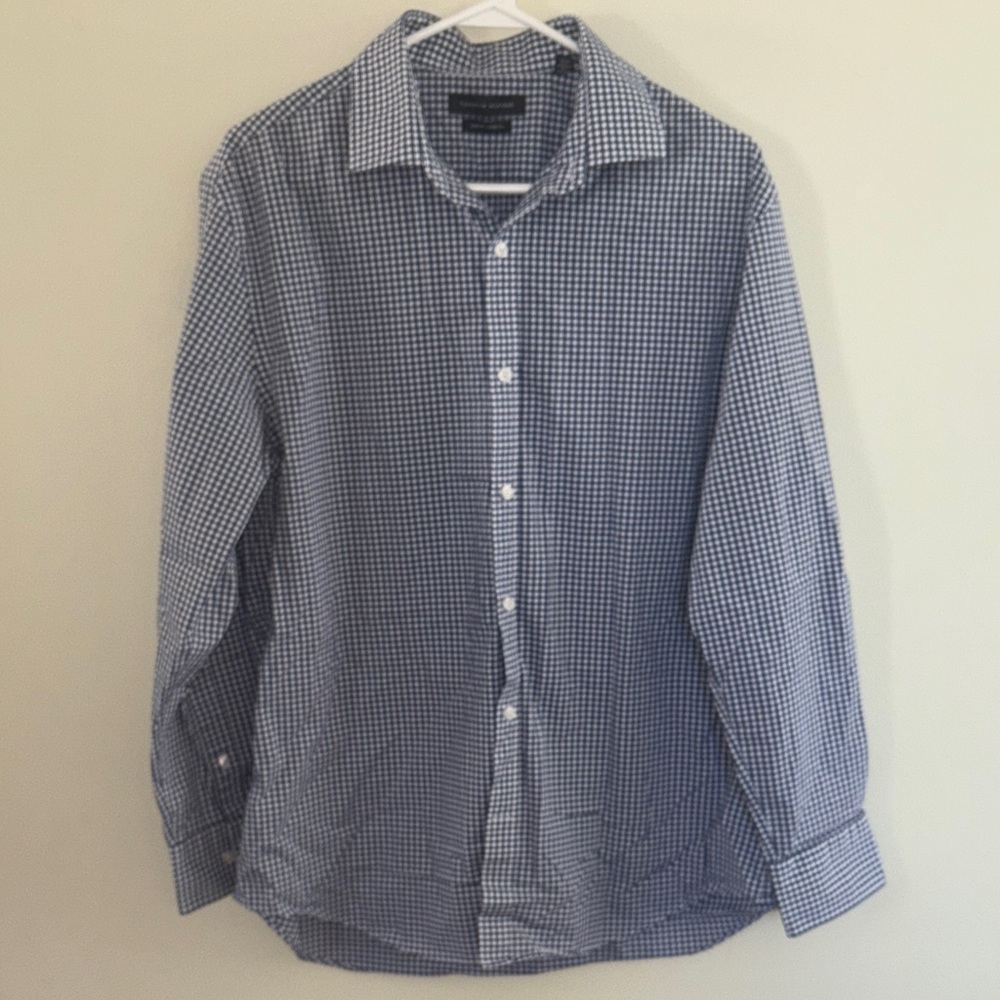Men's Blue Checkered Shirt Tommy Hilfiger size large
